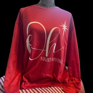 CHRISTMAS sweatshirt with festive wording- ”Oh Night Divine””